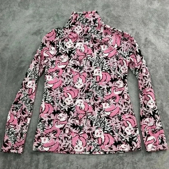 Lilly Pulitzer Sweatshirt Womens XXS UPF 50+ Popover Hangin W/ My Boo Panda Pink - Picture 10 of 11